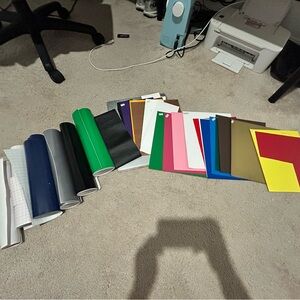 Assorted Vinyl and HTV Sheets and Roll bundle